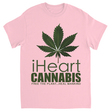 Load image into Gallery viewer, Rastafari JAMS Reggae Radio - iHeart Cannabis (LIGHT colored) T-Shirts
