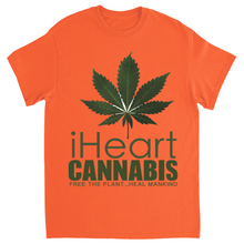 Load image into Gallery viewer, Rastafari JAMS Reggae Radio - iHeart Cannabis (LIGHT colored) T-Shirts
