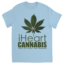 Load image into Gallery viewer, Rastafari JAMS Reggae Radio - iHeart Cannabis (LIGHT colored) T-Shirts