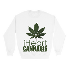 Load image into Gallery viewer, Rastafari JAMS Reggae Radio - iHeart Cannabis (LIGHT colored) Sweatshirts