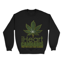 Load image into Gallery viewer, Rastafari JAMS Reggae Radio - iHeart Cannabis (DARK colored) Sweatshirts