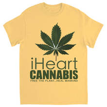 Load image into Gallery viewer, Rastafari JAMS Reggae Radio - iHeart Cannabis (LIGHT colored) T-Shirts