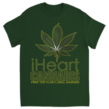 Load image into Gallery viewer, Rastafari JAMS Reggae Radio - iHeart Cannabis (DARK Colored) T-Shirts