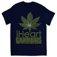 Load image into Gallery viewer, Rastafari JAMS Reggae Radio - iHeart Cannabis (DARK Colored) T-Shirts