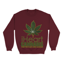 Load image into Gallery viewer, Rastafari JAMS Reggae Radio - iHeart Cannabis (DARK colored) Sweatshirts