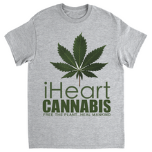 Load image into Gallery viewer, Rastafari JAMS Reggae Radio - iHeart Cannabis (LIGHT colored) T-Shirts