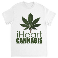 Load image into Gallery viewer, Rastafari JAMS Reggae Radio - iHeart Cannabis (LIGHT colored) T-Shirts