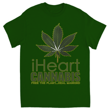Load image into Gallery viewer, Rastafari JAMS Reggae Radio - iHeart Cannabis (DARK Colored) T-Shirts