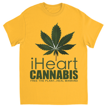 Load image into Gallery viewer, Rastafari JAMS Reggae Radio - iHeart Cannabis (LIGHT colored) T-Shirts