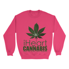 Load image into Gallery viewer, Rastafari JAMS Reggae Radio - iHeart Cannabis (LIGHT colored) Sweatshirts