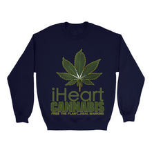 Load image into Gallery viewer, Rastafari JAMS Reggae Radio - iHeart Cannabis (DARK colored) Sweatshirts
