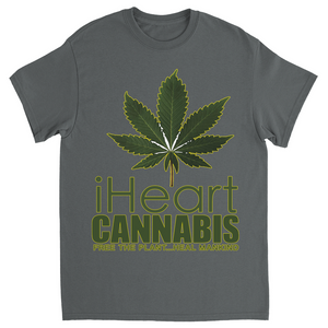 Rastafari JAMS Reggae Radio - iHeart Cannabis (DARK Colored) T-Shirts