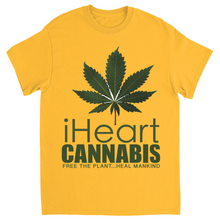 Load image into Gallery viewer, Rastafari JAMS Reggae Radio - iHeart Cannabis (LIGHT colored) T-Shirts
